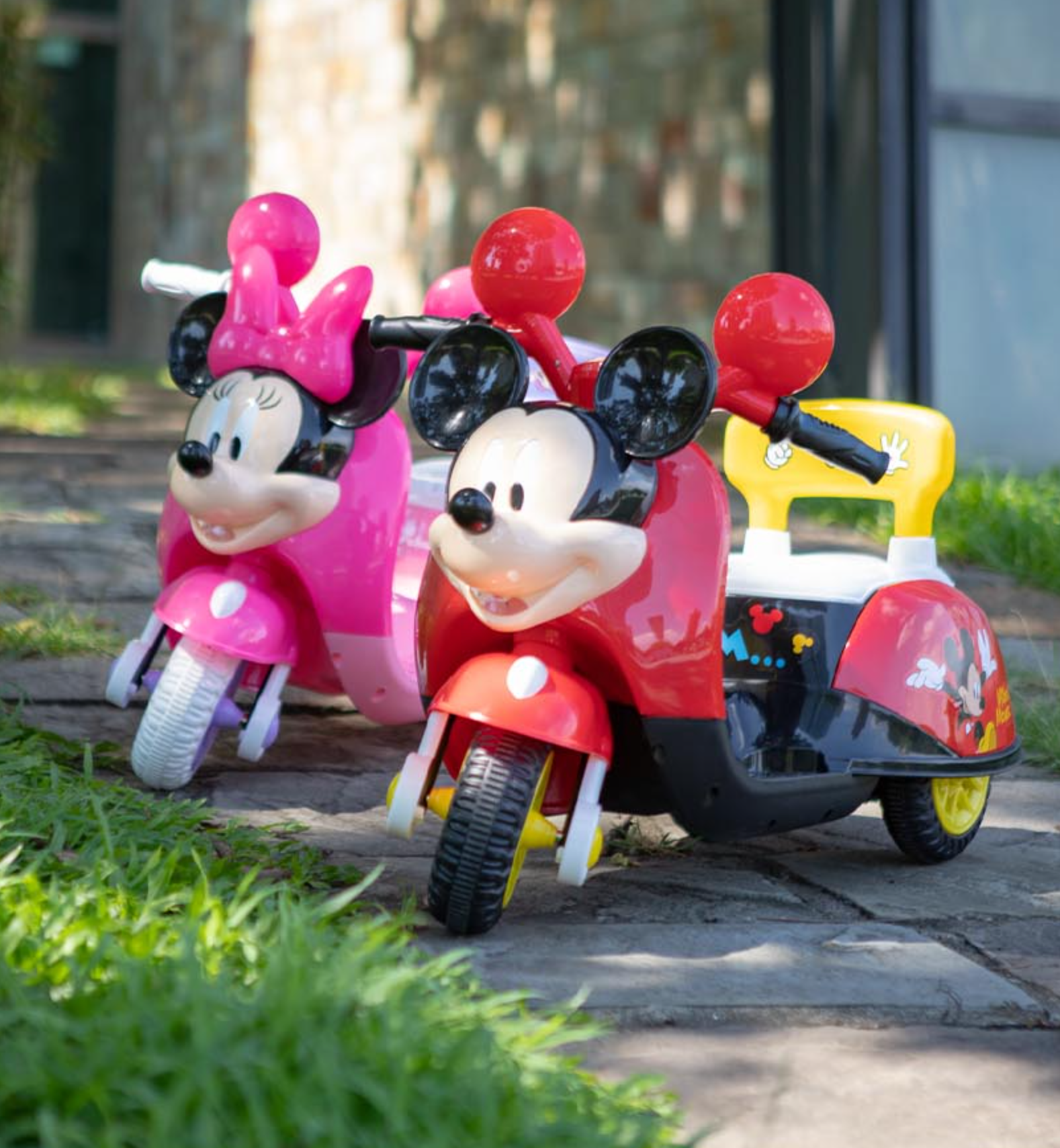 聰明媽咪兒童超跑 - 迪士尼米奇造型 正版授權 兒童電動摩托車-紅黑色