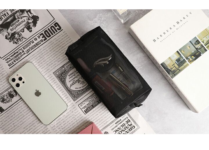 日本 LIZDAYS - 尼龍旅行收納包/化妝包3件組-質感黑