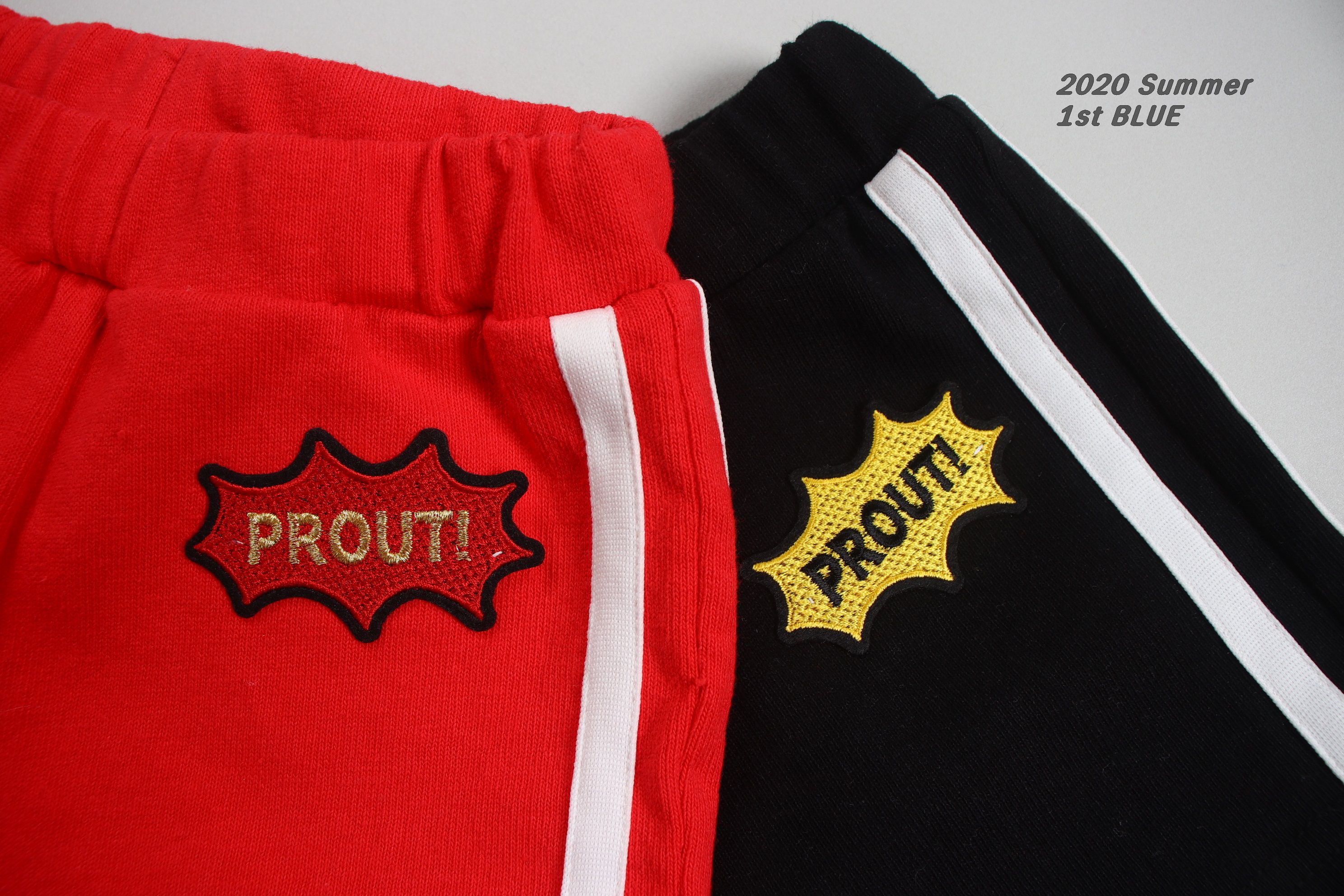 韓國 First Blue - 運動棉短褲-黑