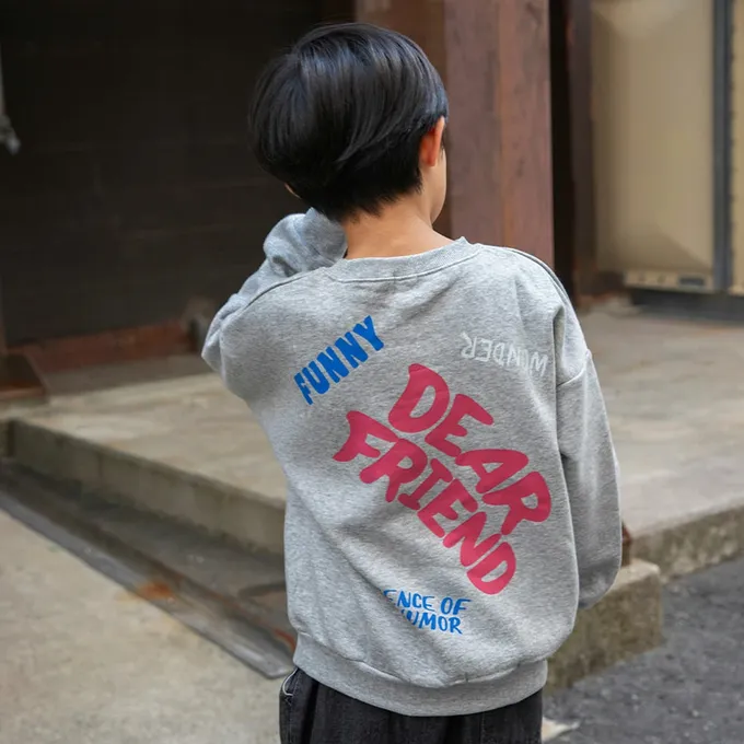 日本 BRANSHES - 街頭塗鴉風裏起毛長袖上衣-滑板-黑