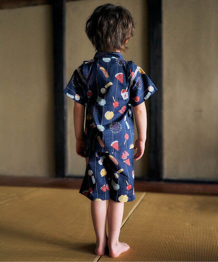 日本 apres les cours - 季節限量！清新可愛二件式甚平-彩虹西瓜-米白