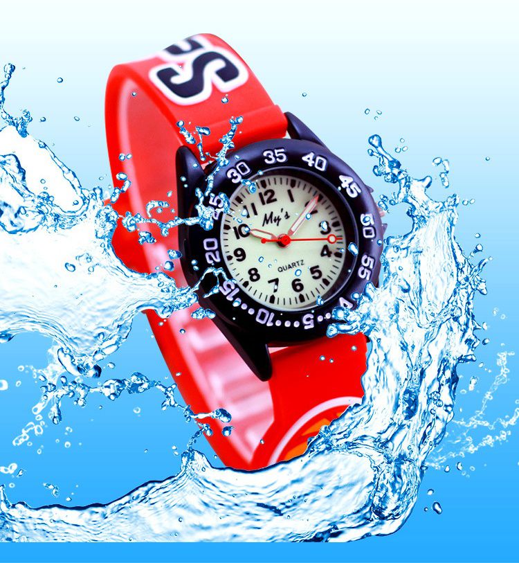 3D立體卡通兒童手錶-可旋轉錶圈-紅色棒球