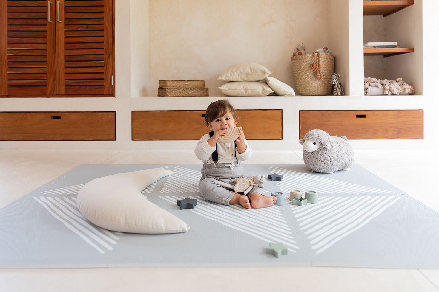 德國 toddlekind - 沙灘系列遊戲地墊-卵石灰