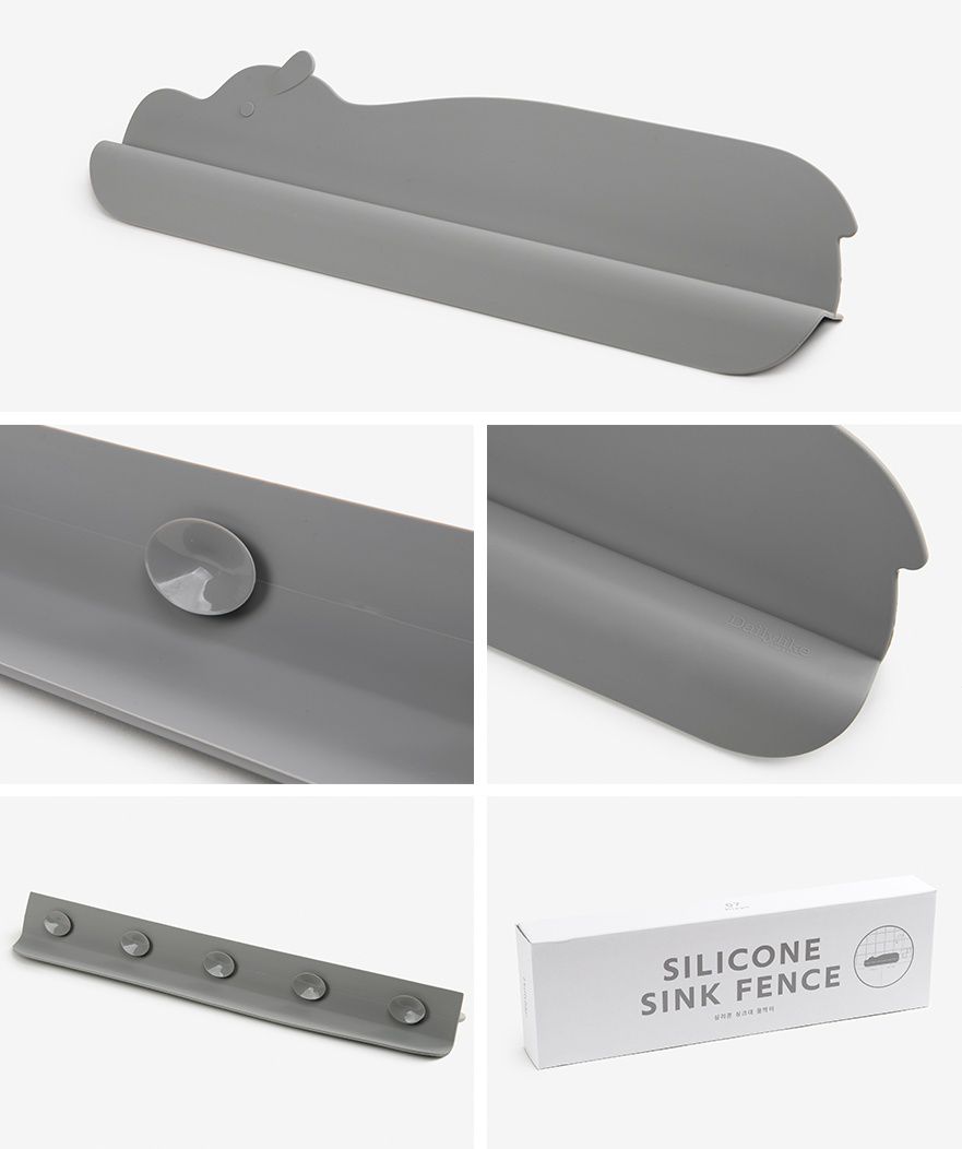 韓國 Daily Like - 矽膠吸盤擋水片-河馬 (長50cm, 寬6cm, 高14cm)