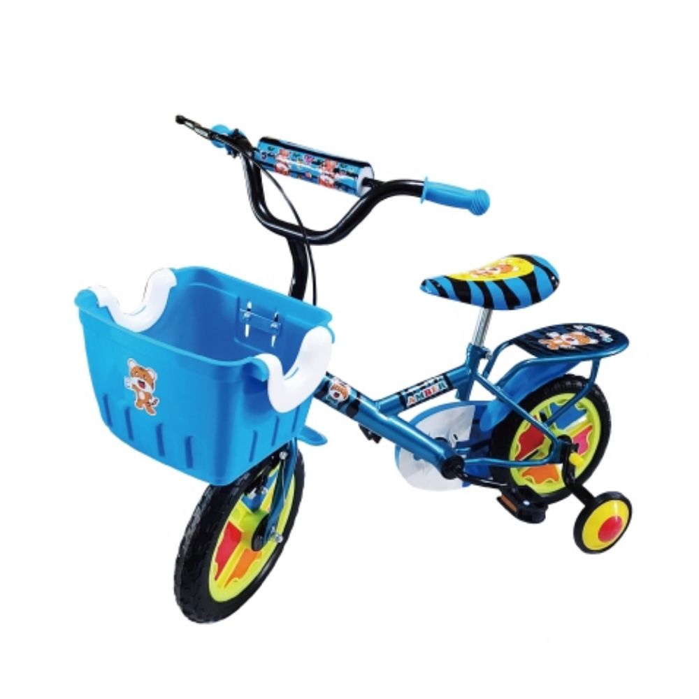 可麗兒 - 12吋老虎免打氣兒童腳踏車-可愛老虎圖案-藍色-毛重10.7公斤,淨重 8.9公斤
