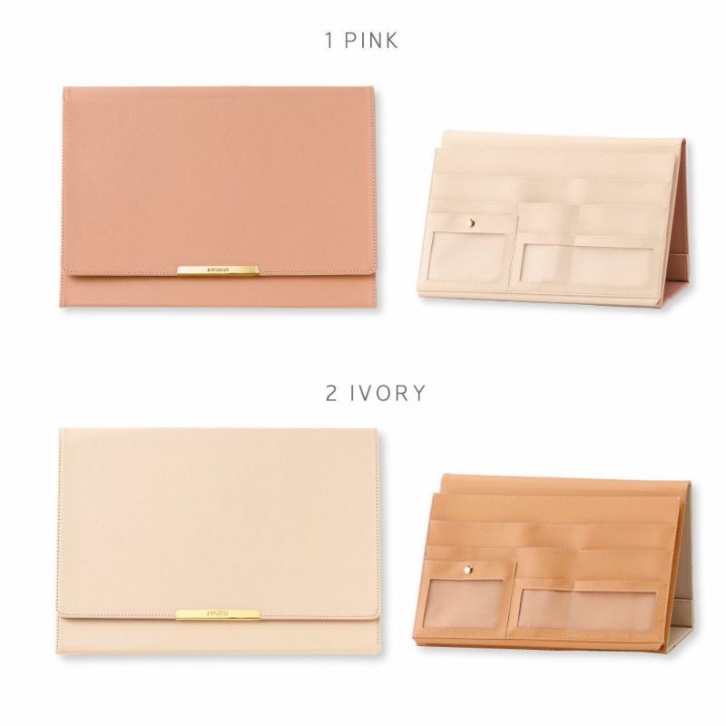 日本 IROHA - 專注力up！磁吸可立式學習工具整理收納包-桃粉x杏 (21x29x3cm)