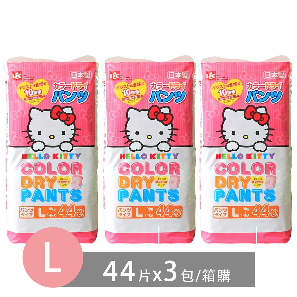 日本 LEC - 日本境內版Hello Kitty粉紅凱蒂褲箱購組-(L 9~14 Kg)-132片入