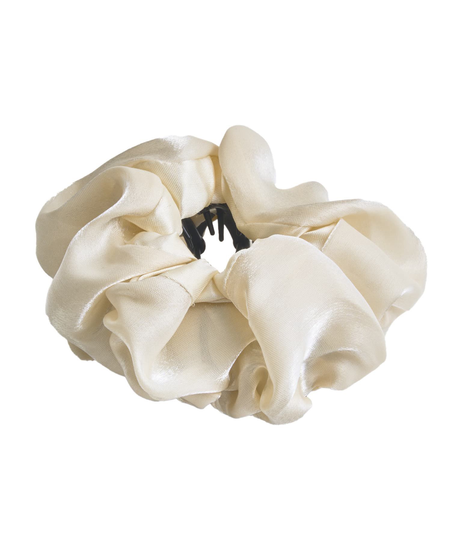 日本 Lattice - [日雜推薦] 不用綁！優雅光澤大腸圈髮環-波浪壓紋-時尚黑