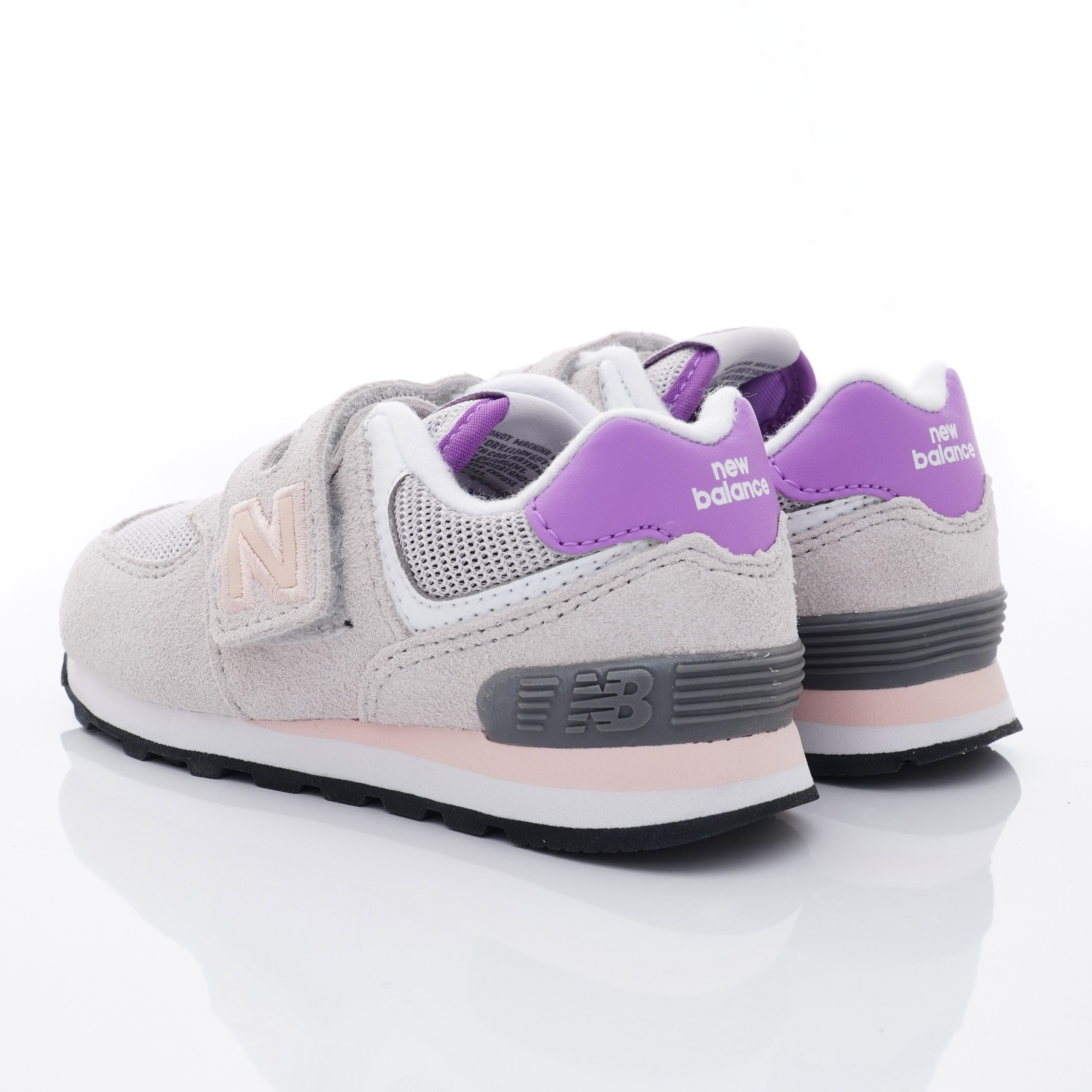New Balance - NB574系列機能休閒鞋款(小童段)-灰粉