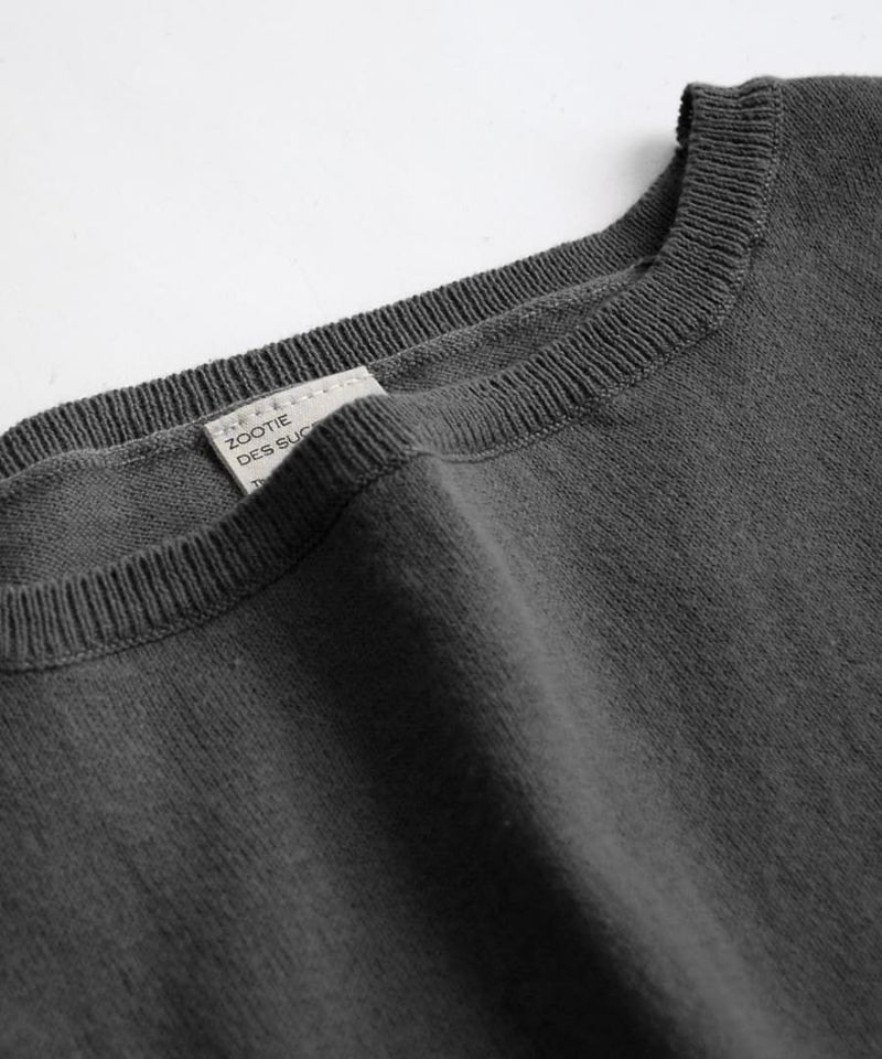 日本 zootie - 100%棉 柔軟飛鼠袖薄針織上衣-葡萄紫