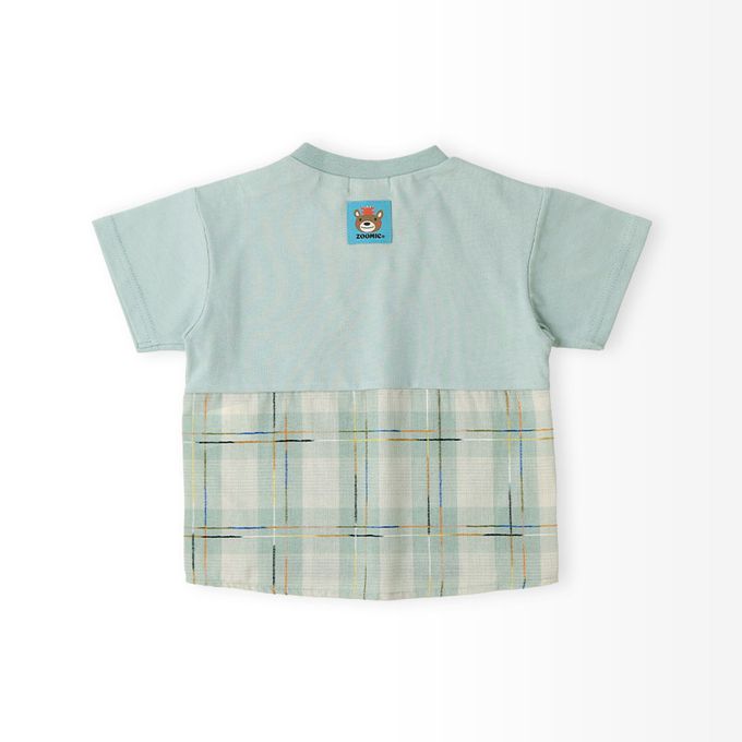 日本 ZOOLAND - 海洋印花短袖上衣-企鵝與棕熊-薄荷