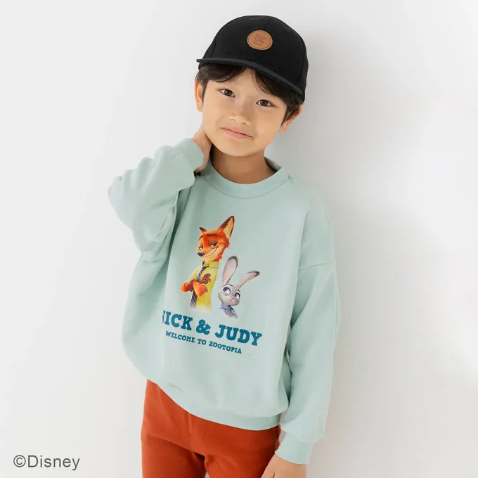 日本 Chil2 - 限量聯名 裏毛印花大學長袖上衣-卡通人物動物方城市-燕麥