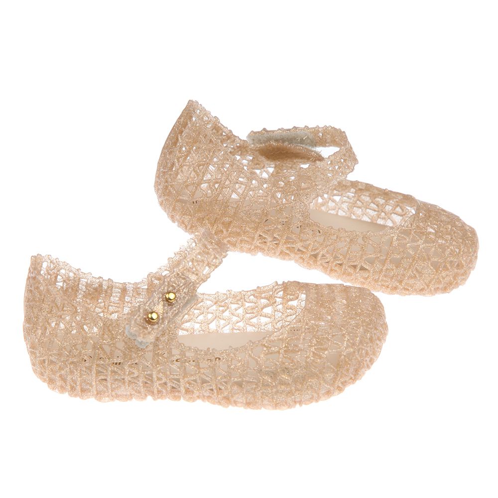 Melissa - 經典鳥巢褐金色兒童公主鞋香香鞋-褐金色