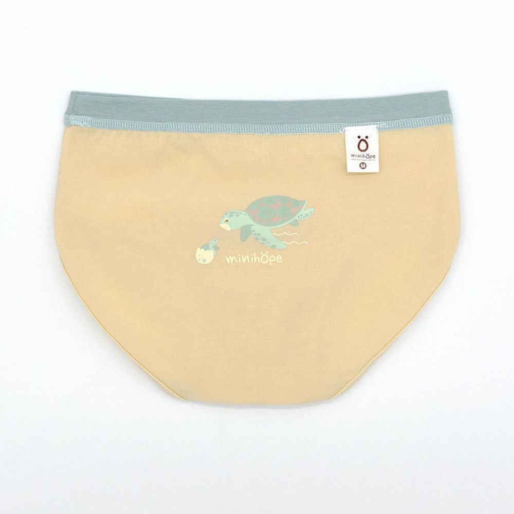 男童三角褲-乘風破浪的綠蠵龜-淡黃-團購專案