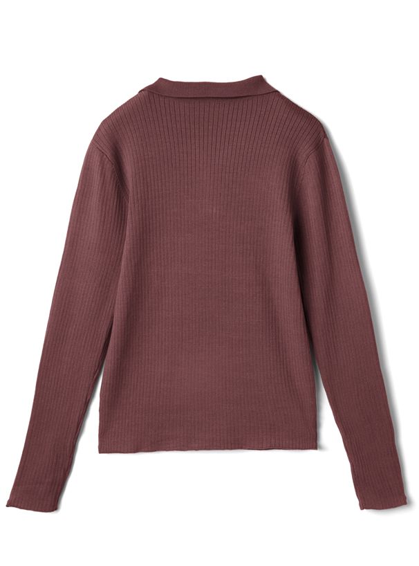 日本 GRL - 率性羅紋薄針織上衣-知性黑