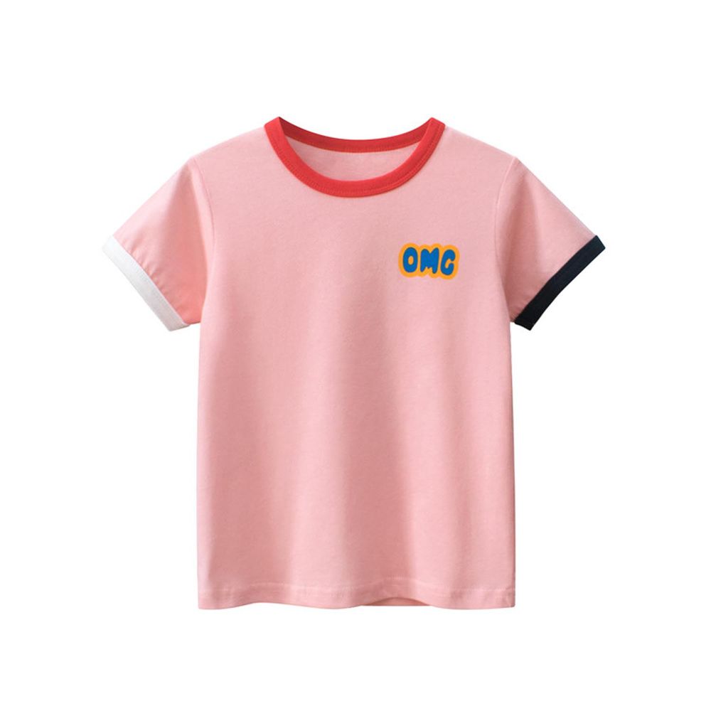 純棉短袖上衣-OMG-粉色