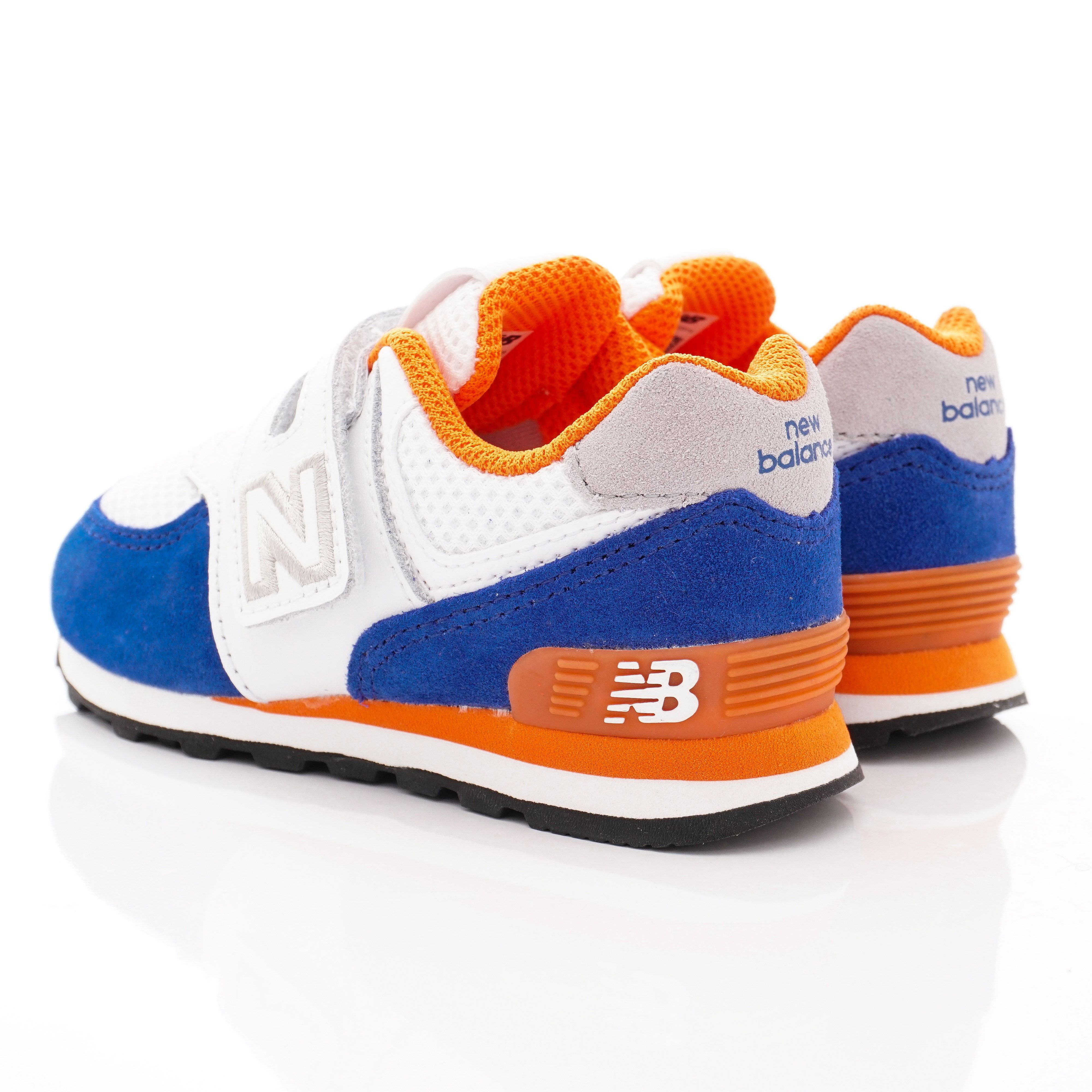 New Balance - New Balance慢跑鞋-574機能慢跑款(中小童段)-白藍橘