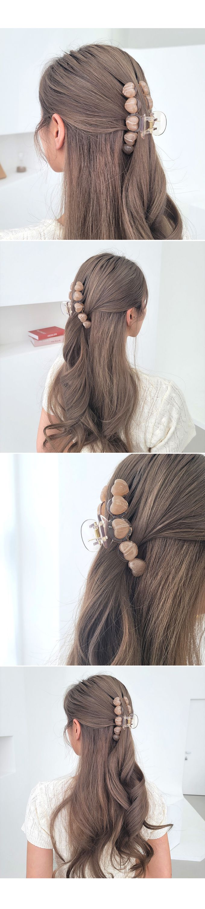 韓國 Soo&Soo - 正韓製果凍透明感髮夾/抓夾-卡其