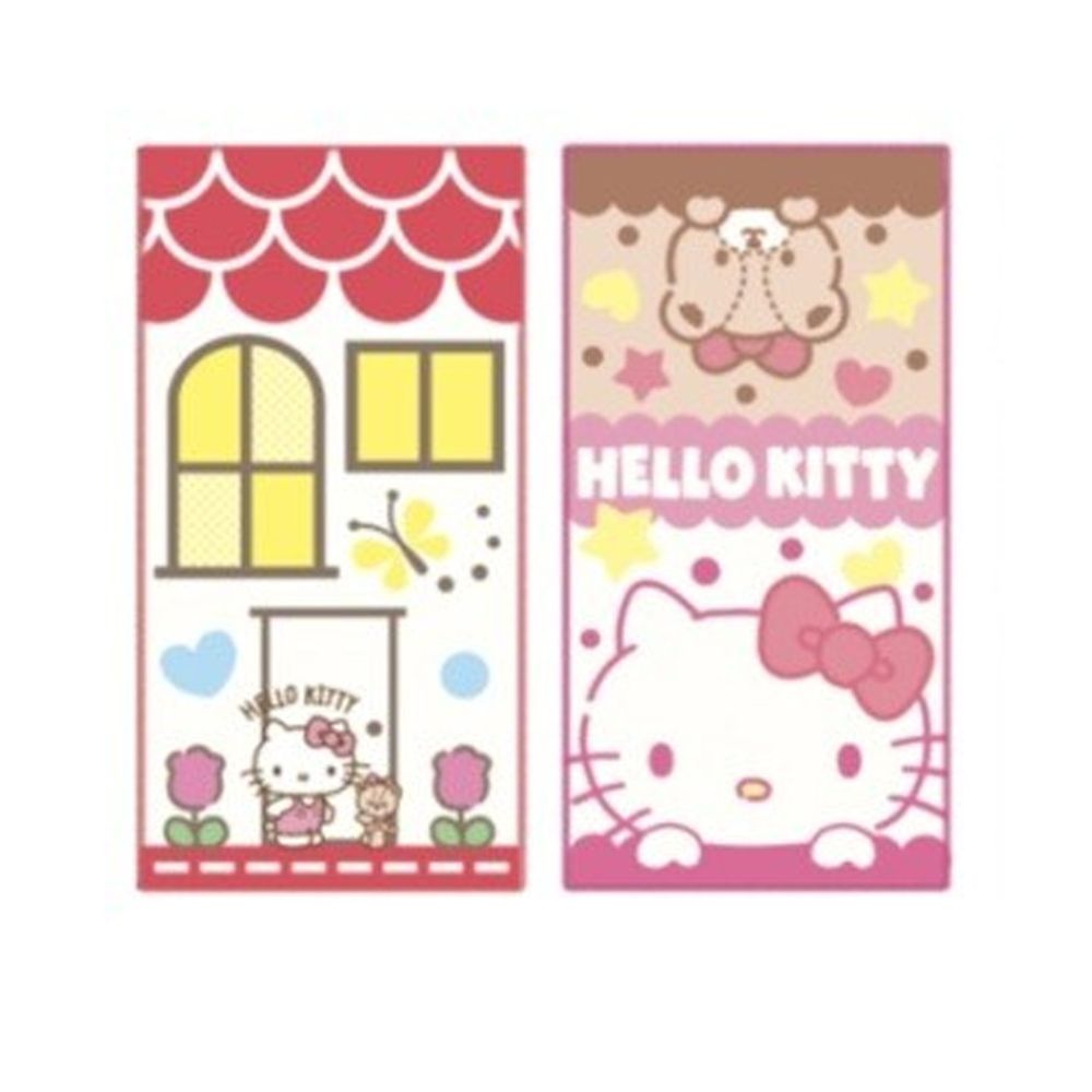 日本代購 - 長方形小手帕/毛巾兩入組-Hello Kitty (10×20cm)