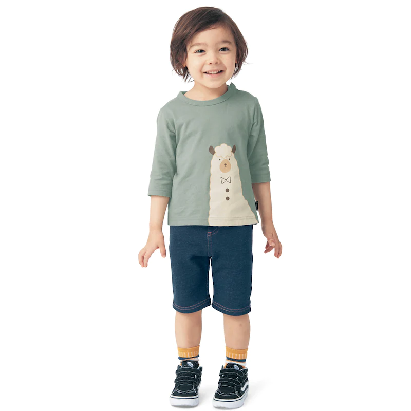 日本千趣會 - 超值內衣/T恤五件組 (七分袖)-可愛小動物-杏米色系