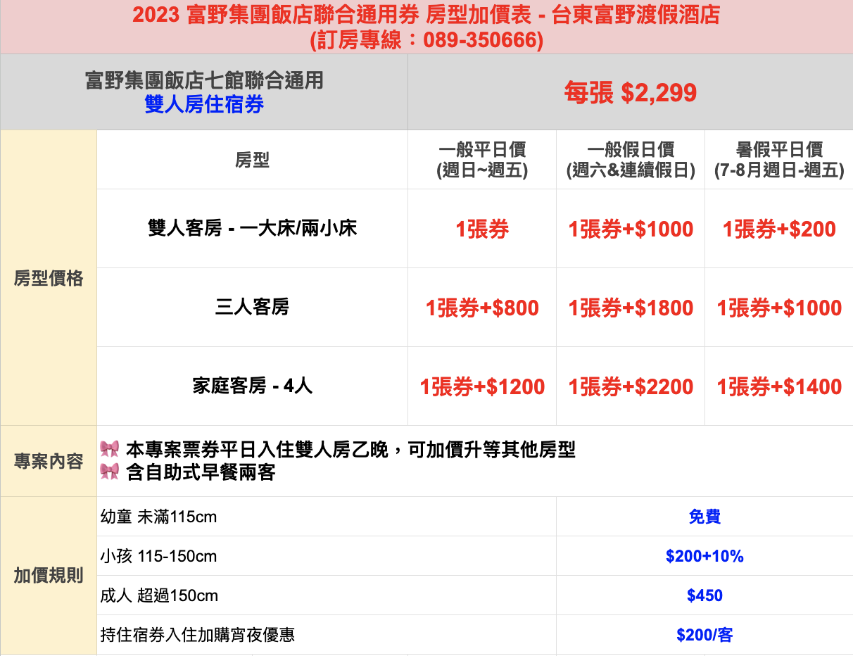 無效期通用券【富野飯店集團】七館聯合｜溫泉 X 親子