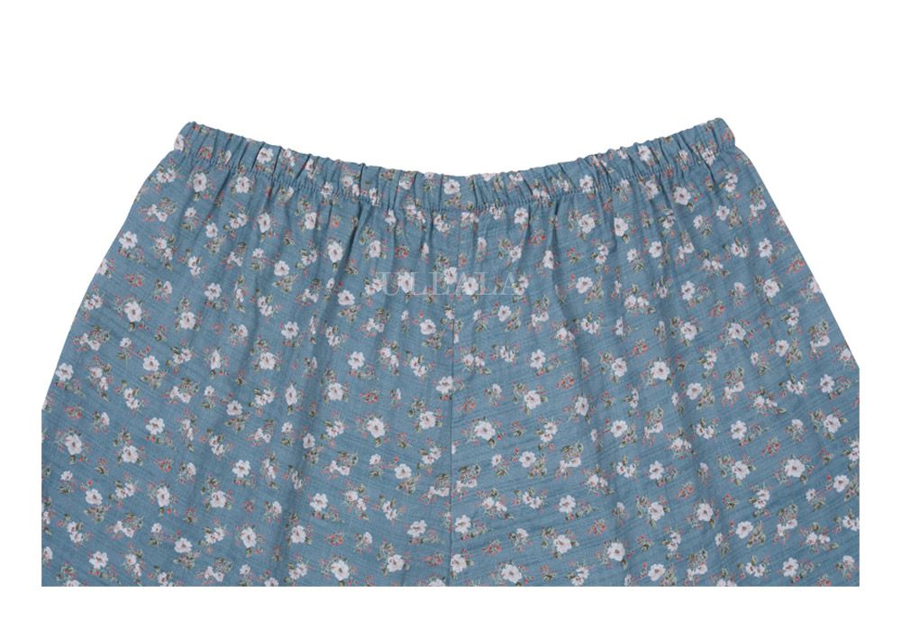 韓國 ULLALA - 蕾絲花邊無袖睡衣(兩件式)-藍 (FREE)