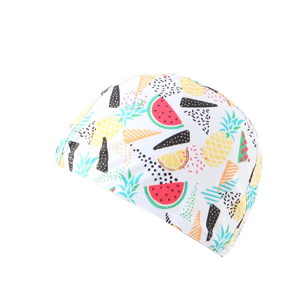兒童泳帽-繽紛水果-白色 (頭圍48cm)