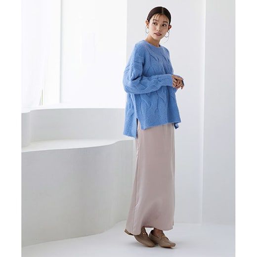 日本 Pierrot - 柔軟波浪紋針織毛衣-簡約黑