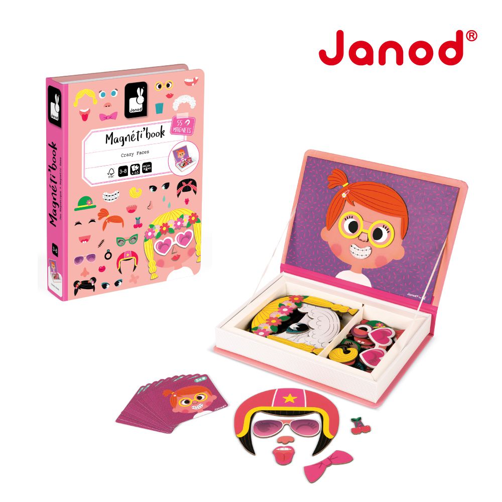 法國Janod - 磁鐵遊戲書-俏皮的臉