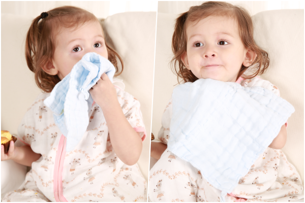 JustGreen - 十層澎澎紗純棉紗布浴巾-粉 (120x95cm)