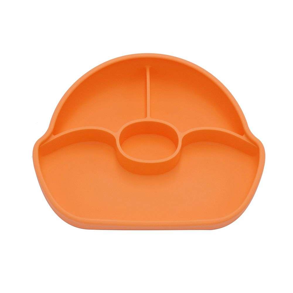 FARANDOLE 法紅荳 - 分格不翻盤-防滑矽膠餐盤禮盒-橘色