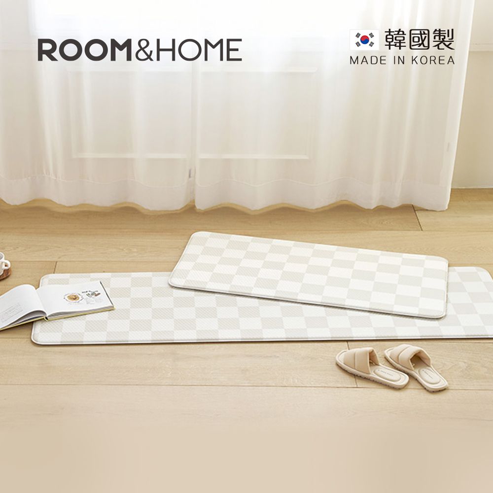 韓國ROOM&HOME - 韓國製棋盤格印花雙面防油防水廚房地墊 (45x160cm)
