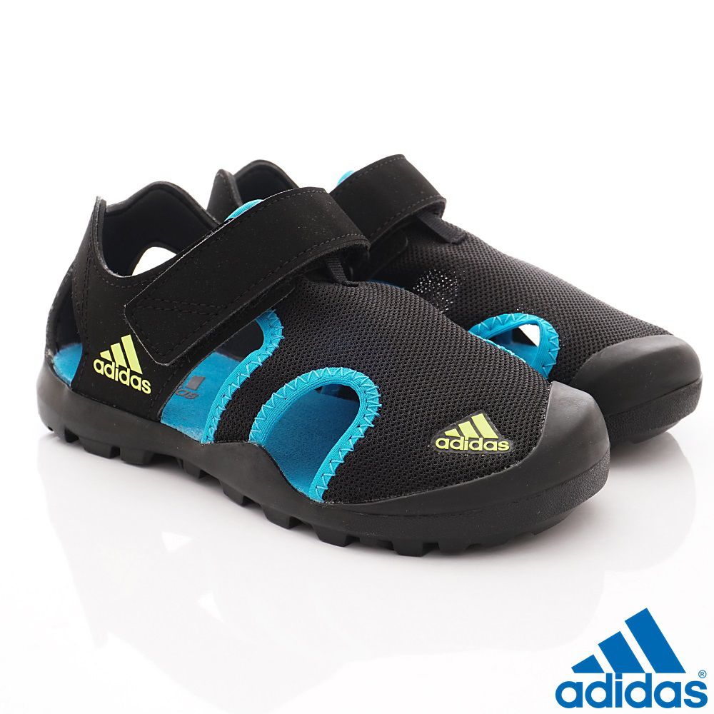 adidas - 愛迪達童鞋-護趾運動涼鞋(中大童段)-黑藍