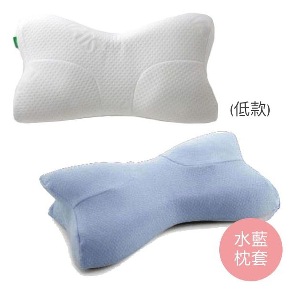 日本 SU-ZI - AS 快眠枕(低款)+專用替換枕套-水藍