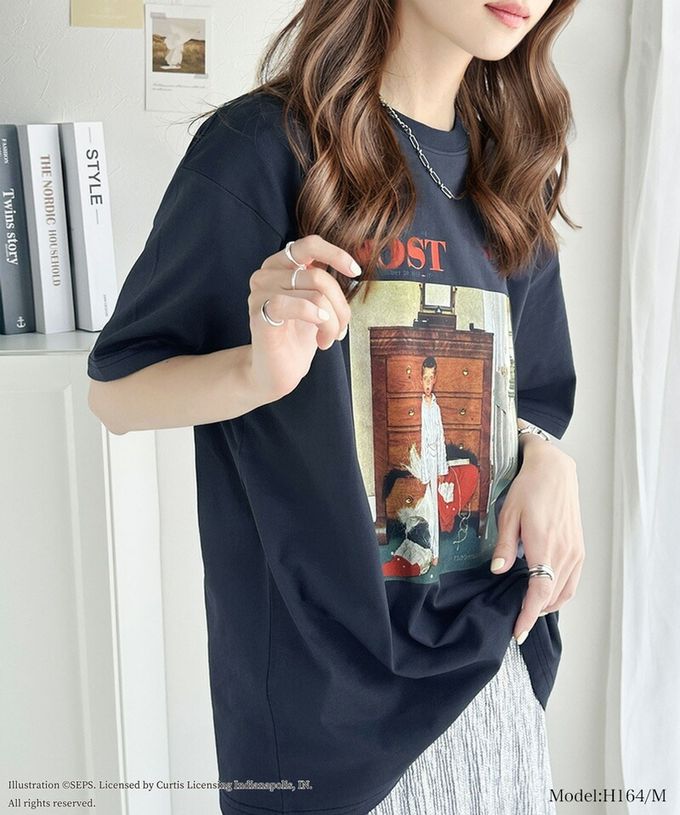 日本 Classical Elf - 設計師聯名 復古印花寬版T恤-聖誕節的真相-白