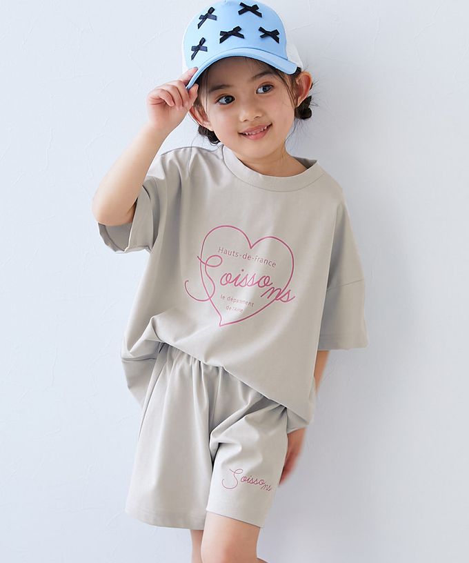 日本 devirock - 接觸涼感 寬版清爽短袖套裝-英文標語-薄荷綠