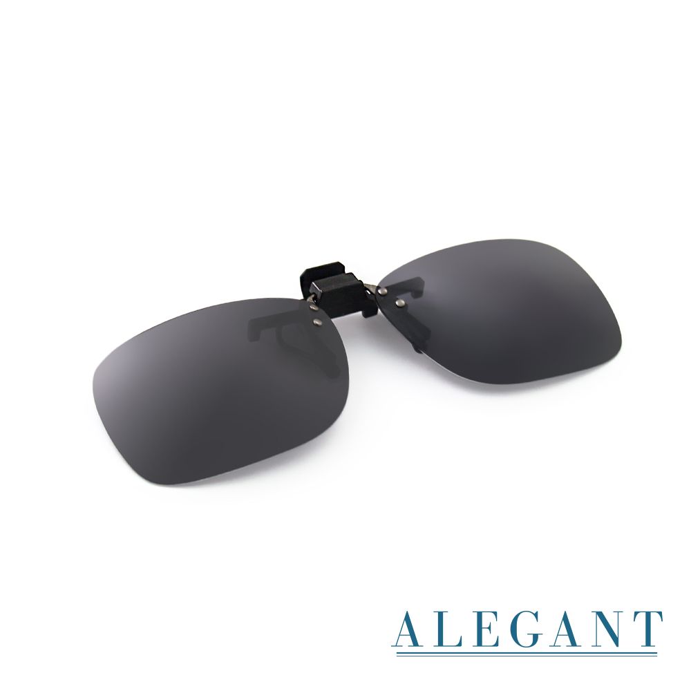 ALEGANT - 經典峰藍灰可掀夾式寶麗來偏光太陽眼鏡/UV400墨鏡/MIT/上掀夾片/外掛夾式鏡片