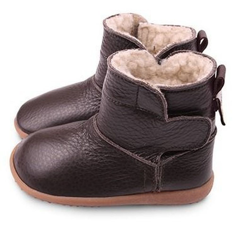 英國 shooshoos - 健康無毒真皮手工童鞋/靴子/童靴-咖啡真皮靴 (USA5 (鞋內13.8cm))