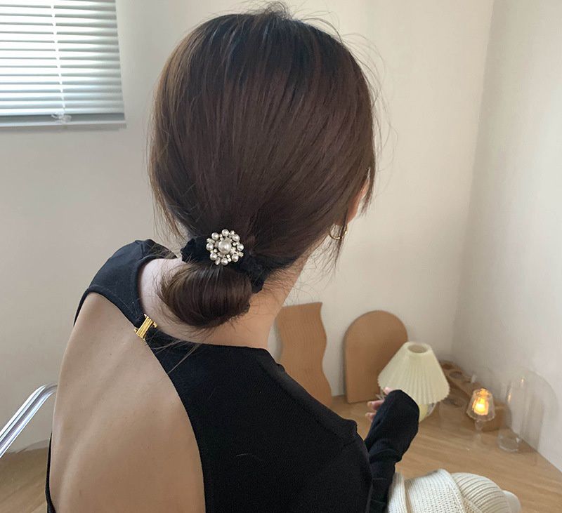 浪漫珍珠閃鑽彈力髮圈