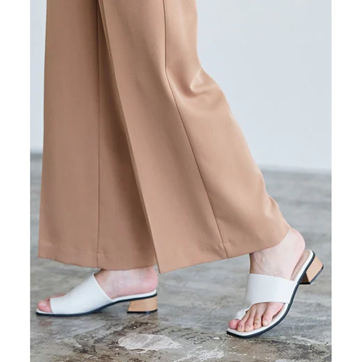 日本 Pierrot - 熱銷定番 打褶修身西裝寬褲-淺灰杏