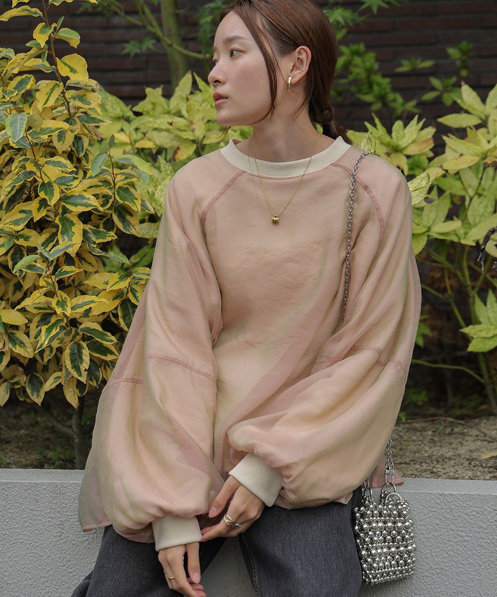 日本 Bab - [推薦]薄紗層次精緻女孩長袖上衣-淺卡其