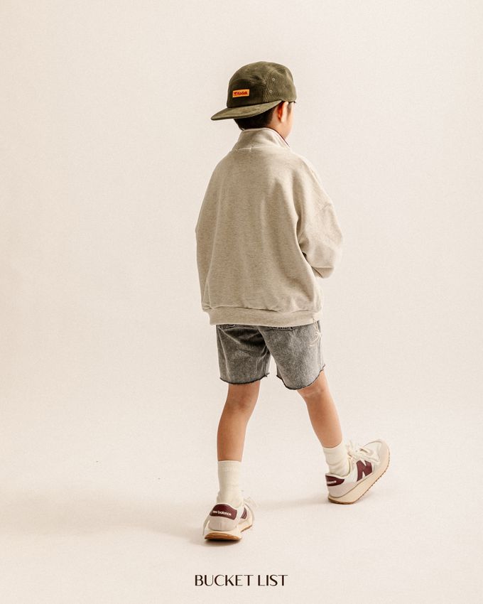 韓國 BUCKET LIST - 1960拉鏈領運動大學T-燕麥