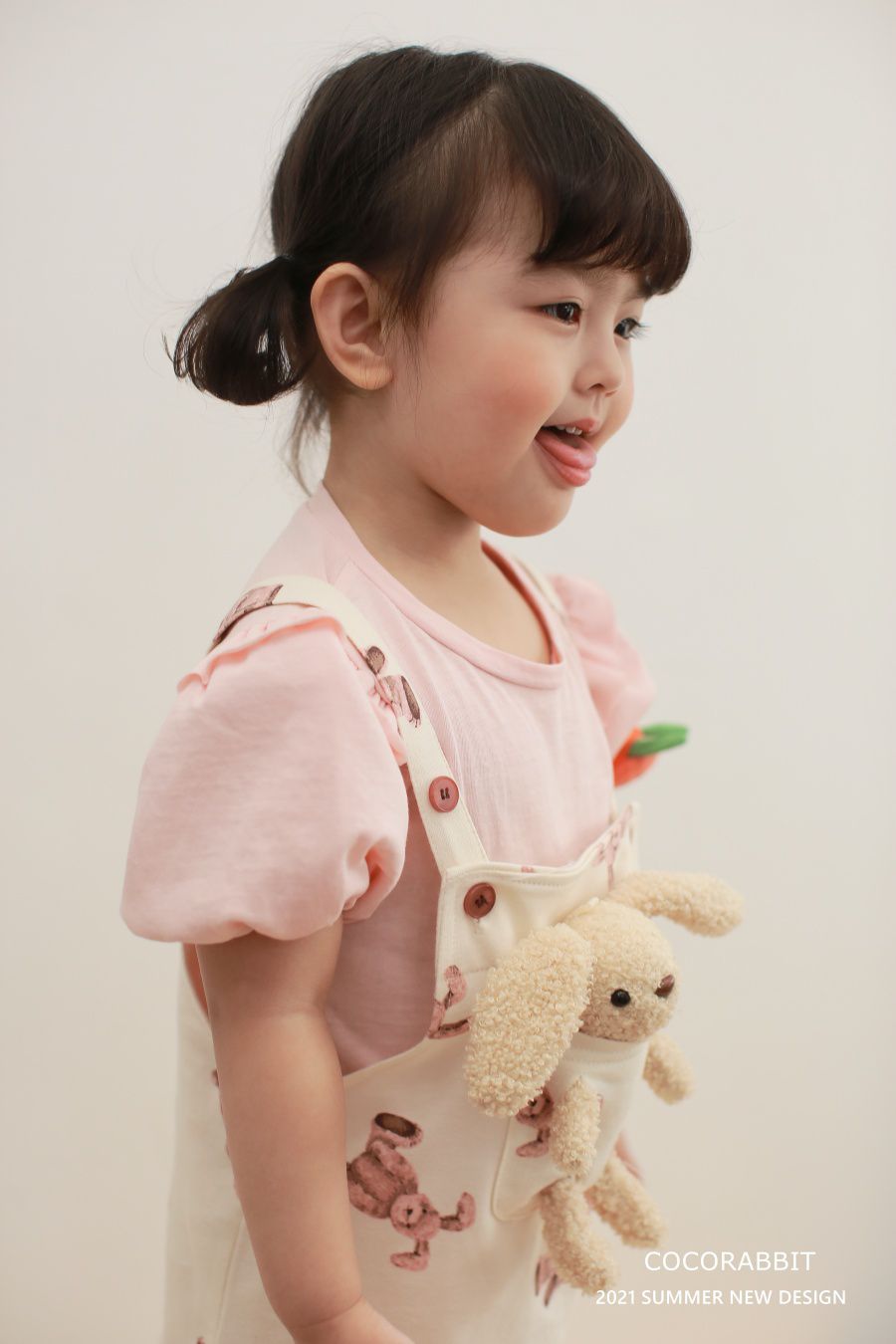 韓國 Coco Rabbit - 兔子娃娃吊帶裙-米白