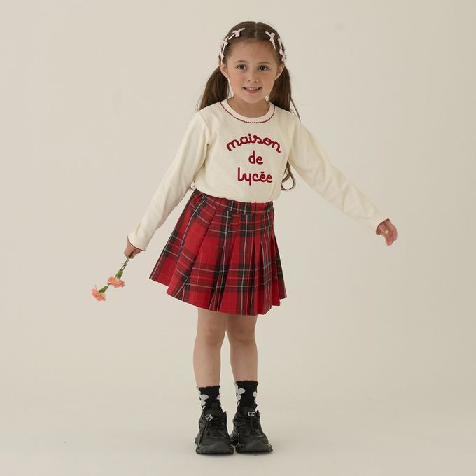 日本 Lycee mine - 100%棉 優雅法式植絨印花長袖上衣-黑