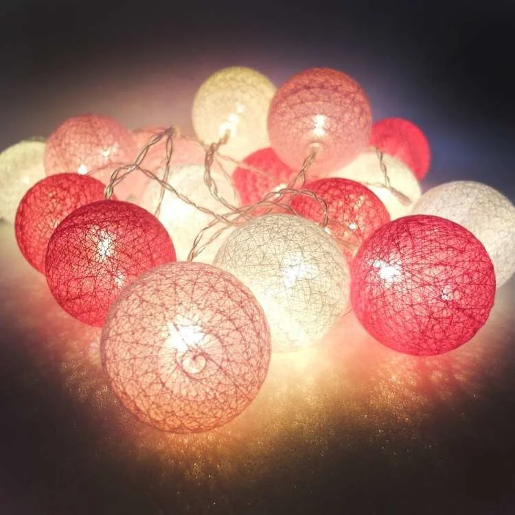 20燈LED絲線網球燈球殼燈(LED電池燈+USB接頭兩用)-少女粉色系