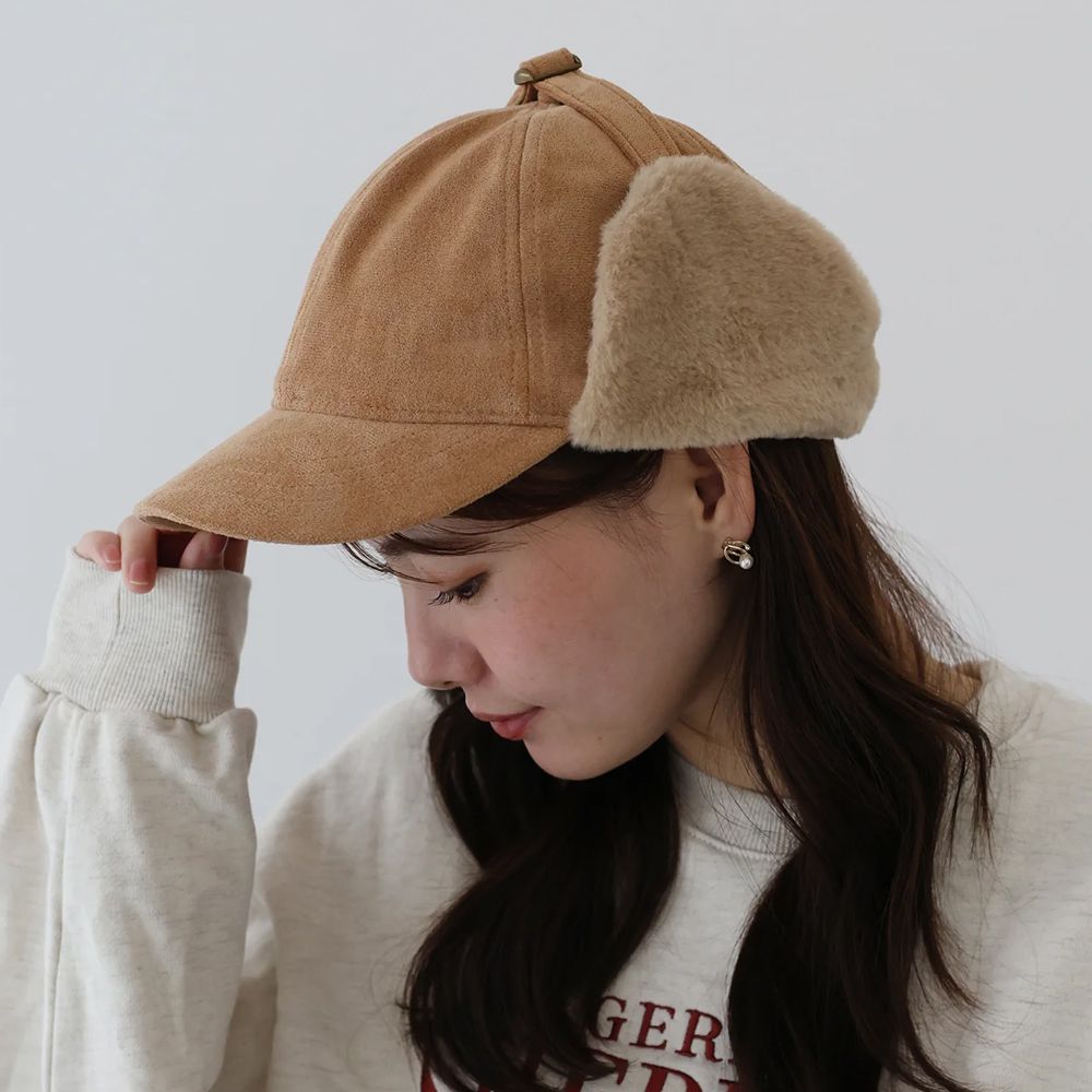 溫暖毛絨秋冬氛圍飛行帽-焦糖