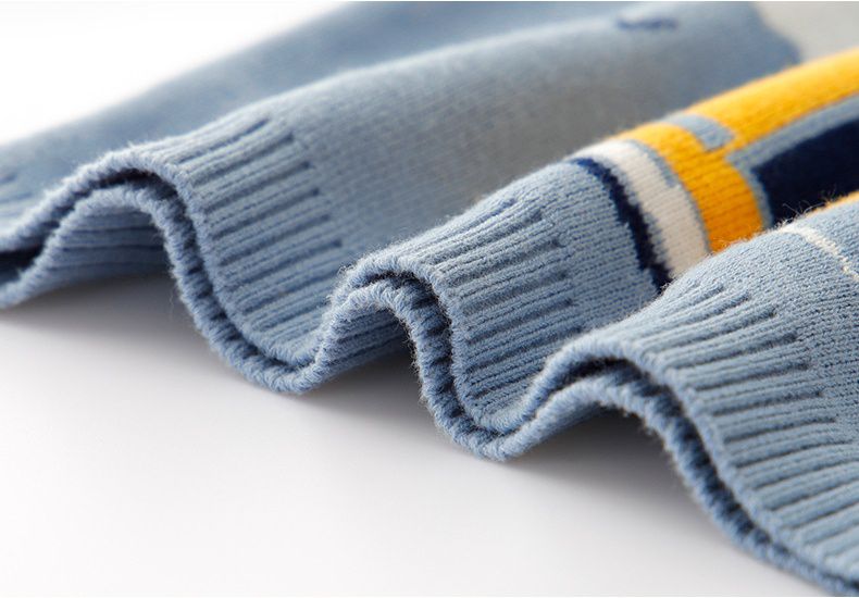 舒適V領提花針織背心-菱格-黃色