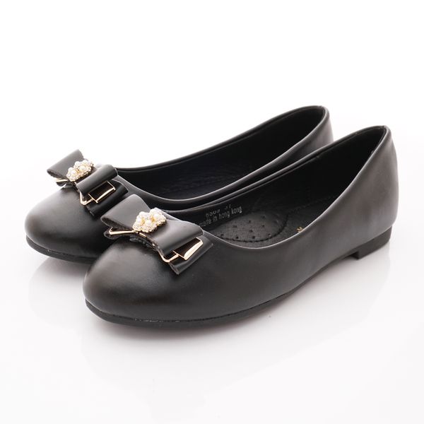 PV日式私藏 - 專櫃童鞋-鑽飾蝴蝶結公主鞋款(中小童段)-黑