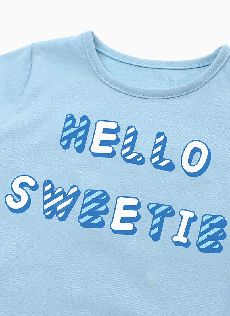 韓國 OZKIZ - SWEETIE直紋套裝-藍