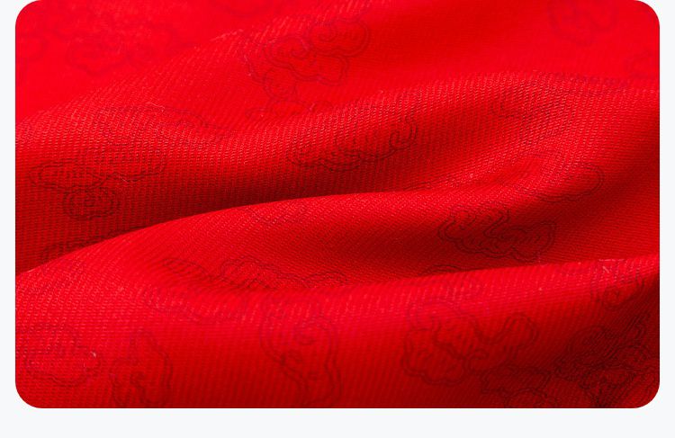 喜氣拜年毛絨暖暖盤扣外套-福雲龍寶寶-紅色